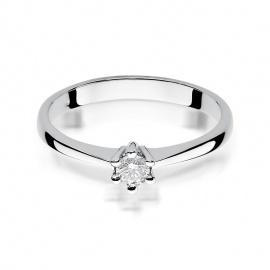 Pierścionek W0256 Diament 0,15ct białe złoto