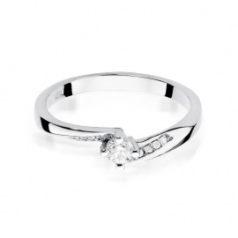 Pierścionek W0262 Diament 0,15ct białe złoto