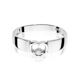 Pierścionek W0276 Diament 0,04ct białe złoto