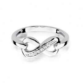 Pierścionek W0285 z diamentami białe złoto