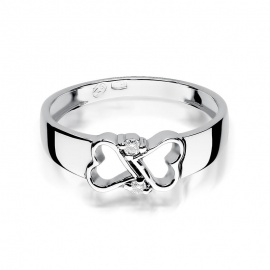 Pierścionek W0286 z diamentami białe złoto