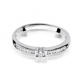 Pierścionek W0288 Diament 0,08ct białe złoto