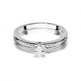 Pierścionek W0288 Diament 0,20ct białe złoto