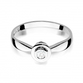 Pierścionek W0294 Diament 0,10ct białe złoto