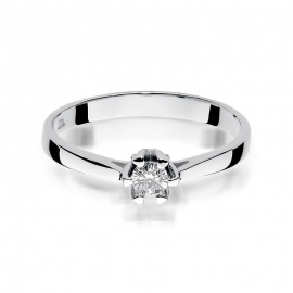 Pierścionek W0299 Diament 0,12ct białe złoto