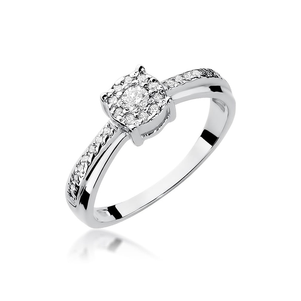 Pierścionek W0302 Diament 0,08ct białe złoto