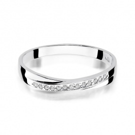 Pierścionek W0305 z diamentami białe złoto