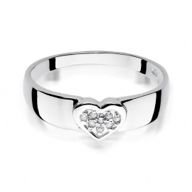 Pierścionek W0314 z diamentami białe złoto