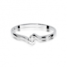 Pierścionek W0332 Diament 0,09ct białe złoto