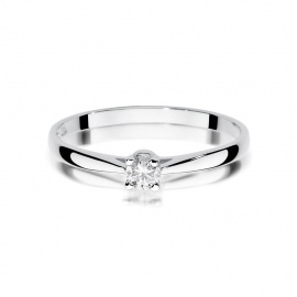 Pierścionek W0335 Diament 0,15ct białe złoto