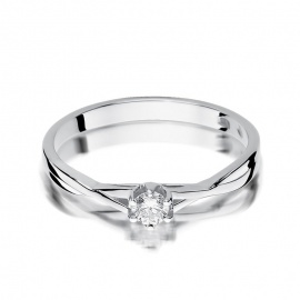 Pierścionek W0340 Diament 0,12ct białe złoto