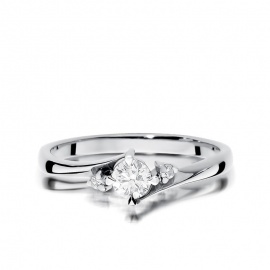 Pierścionek W0346B Diament 0,25ct białe złoto