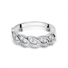 Pierścionek W0349 z diamentami białe złoto