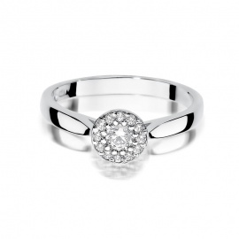 Pierścionek W0362 Diament 0,12ct białe złoto