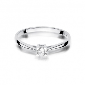 Pierścionek W0367 Diament 0,15ct białe złoto