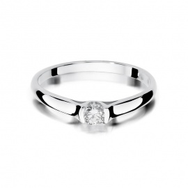 Pierścionek W0369 Diament 0,15ct białe złoto