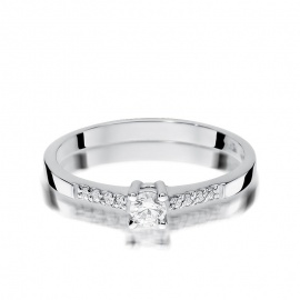 Pierścionek W0382 Diament 0,15ct białe złoto