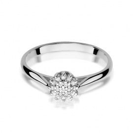 Pierścionek W0401 z diamentami białe złoto