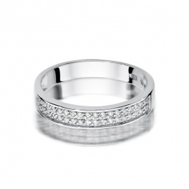 Pierścionek W0410 z diamentami białe złoto