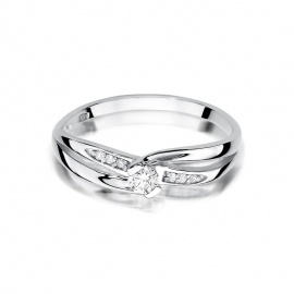 Pierścionek W0415 Diament 0,10ct białe złoto