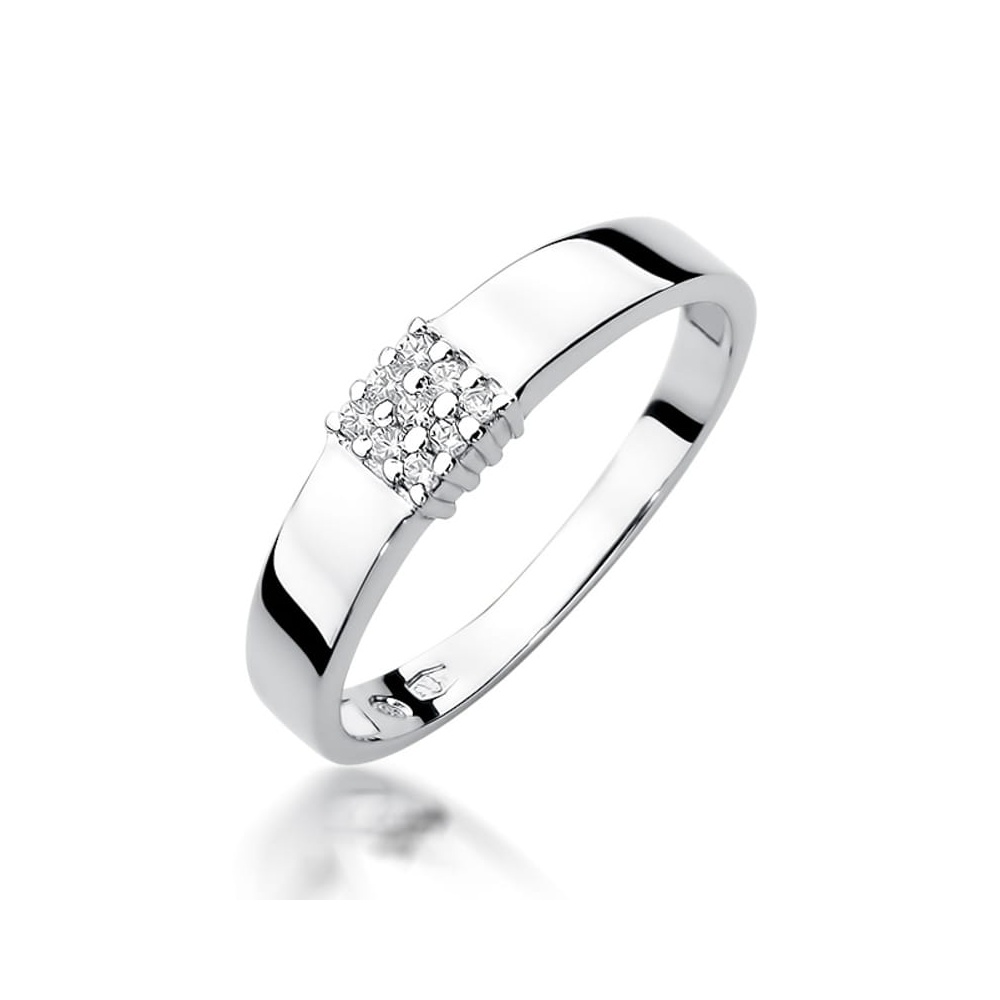 Pierścionek W0417 z diamentami różowe złoto
