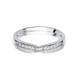 Pierścionek W0425 z diamentami białe złoto