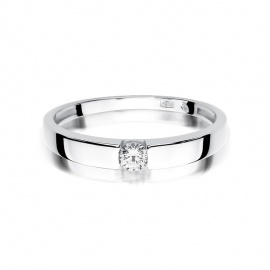 Pierścionek W0432 Diament 0,12ct białe złoto