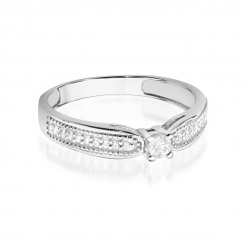 Pierścionek W0449 Diament 0,08ct białe złoto