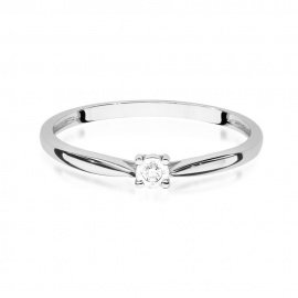 Pierścionek W0461 Diament 0,01ct białe złoto