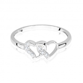 Pierścionek W0500 z diamentami białe złoto