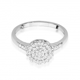 Pierścionek W0565 z diamentami białe złoto