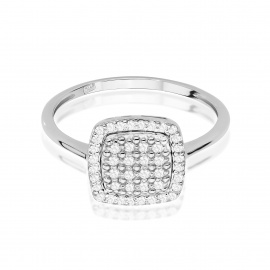 Pierścionek W0568 z diamentami białe złoto