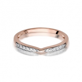 Pierścionek W0425 z diamentami różowe złoto