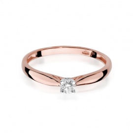 Pierścionek W0045 Diament 0,10ct różowe złoto