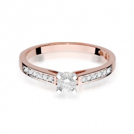 Pierścionek W0052 Diament 0,30ct różowe złoto
