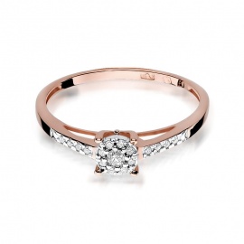 Pierścionek W0055 Diament 0,04ct różowe złoto