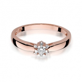 Pierścionek W0061 Diament 0,10ct różowe złoto