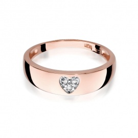 Pierścionek W0064 z diamentami różowe złoto