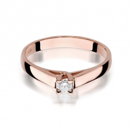 Pierścionek W0070 Diament 0,10ct różowe złoto
