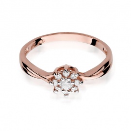 Pierścionek W0072 Diament 0,10ct różowe złoto