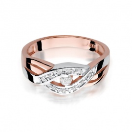 Pierścionek W0083 Diament 0,05ct różowe złoto