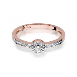 Pierścionek W0091 Diament 0,04ct różowe złoto