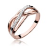 Pierścionek W0157 z diamentami różowe złoto