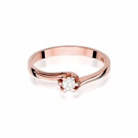 Pierścionek W0163 Diament 0,10ct różowe złoto