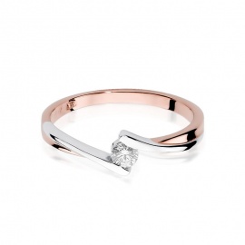 Pierścionek W0180 Diament 0,10ct różowe złoto