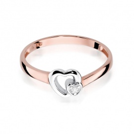 Pierścionek W0188 Diament 0,02ct różowe złoto