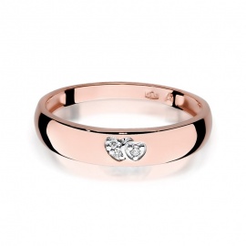 Pierścionek W0189 z diamentami różowe złoto