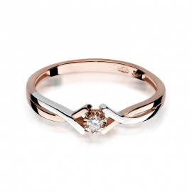 Pierścionek W0190 Diament 0,04ct różowe złoto
