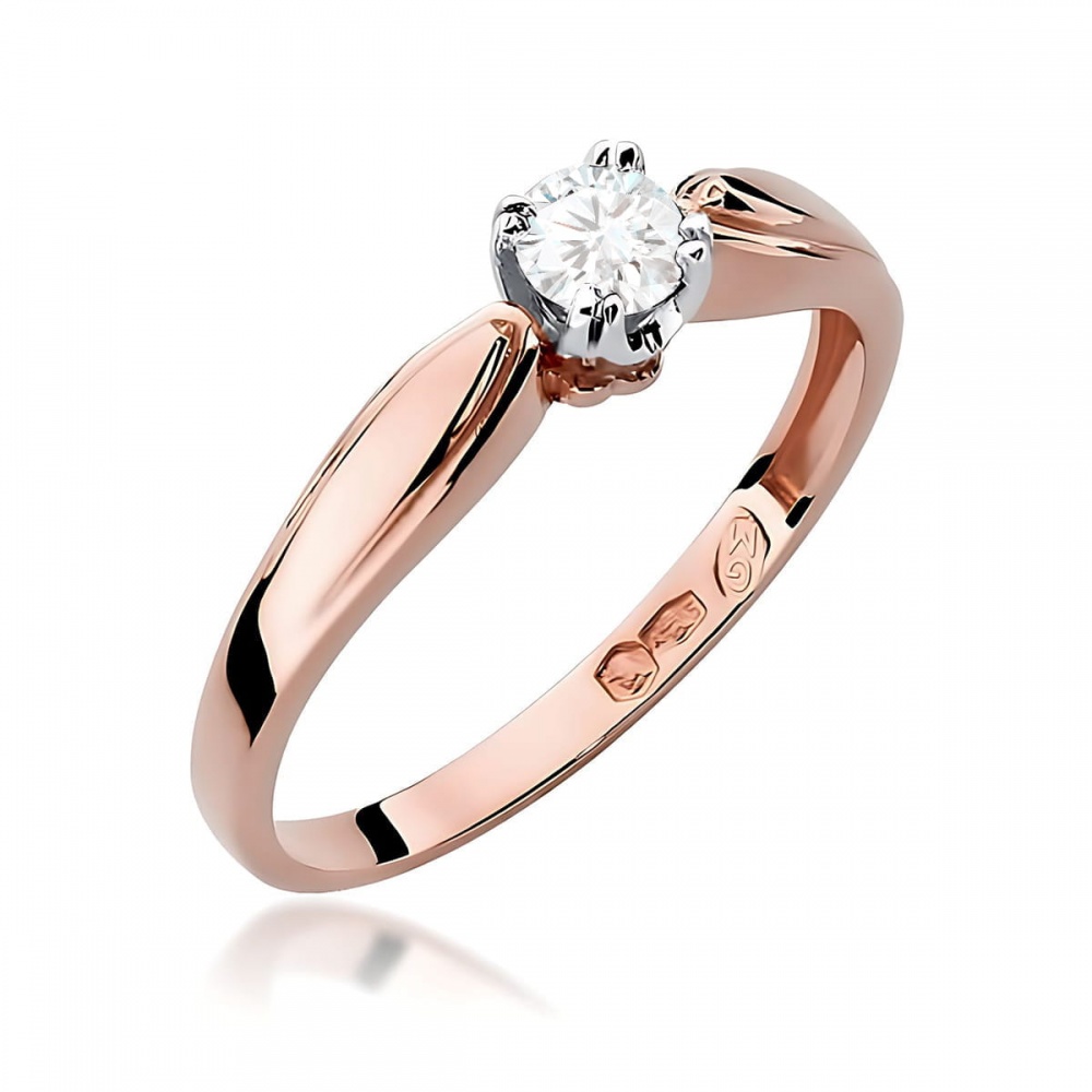 Pierścionek W0197 Diament 0,24ct różowe złoto