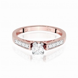 Pierścionek W0198 Diament 0,30ct różowe złoto